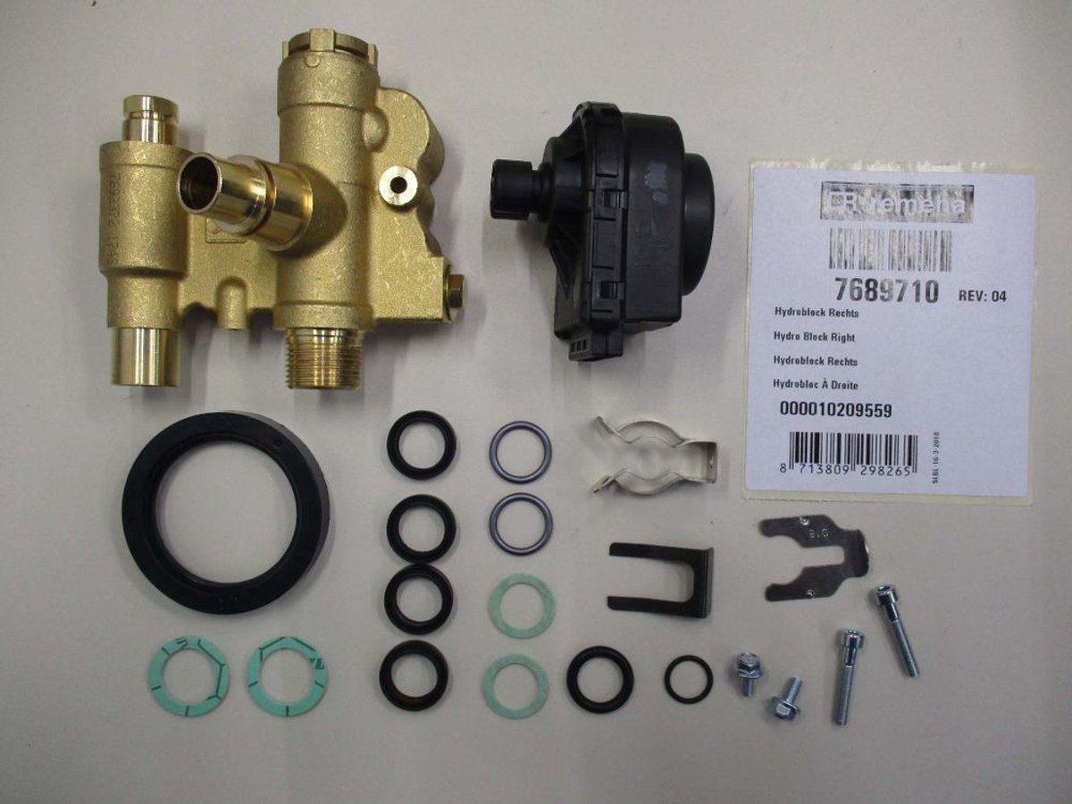 Remeha Hydroblock rechts + Motor 3, 7689710