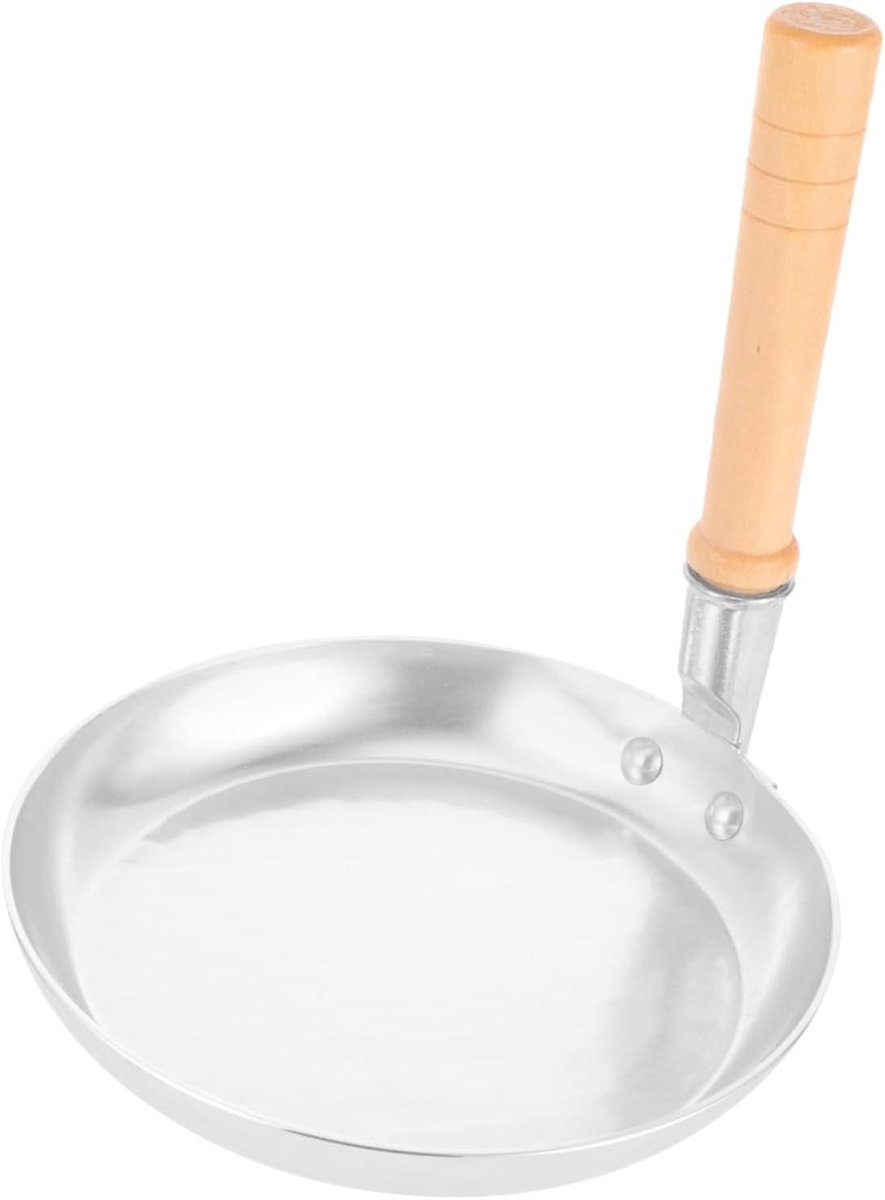 Mini Koekenpan - Omelet Pan - Ontbijt Maken - Verstelbare Handgreep - 18.5x17.8CM - Zilver