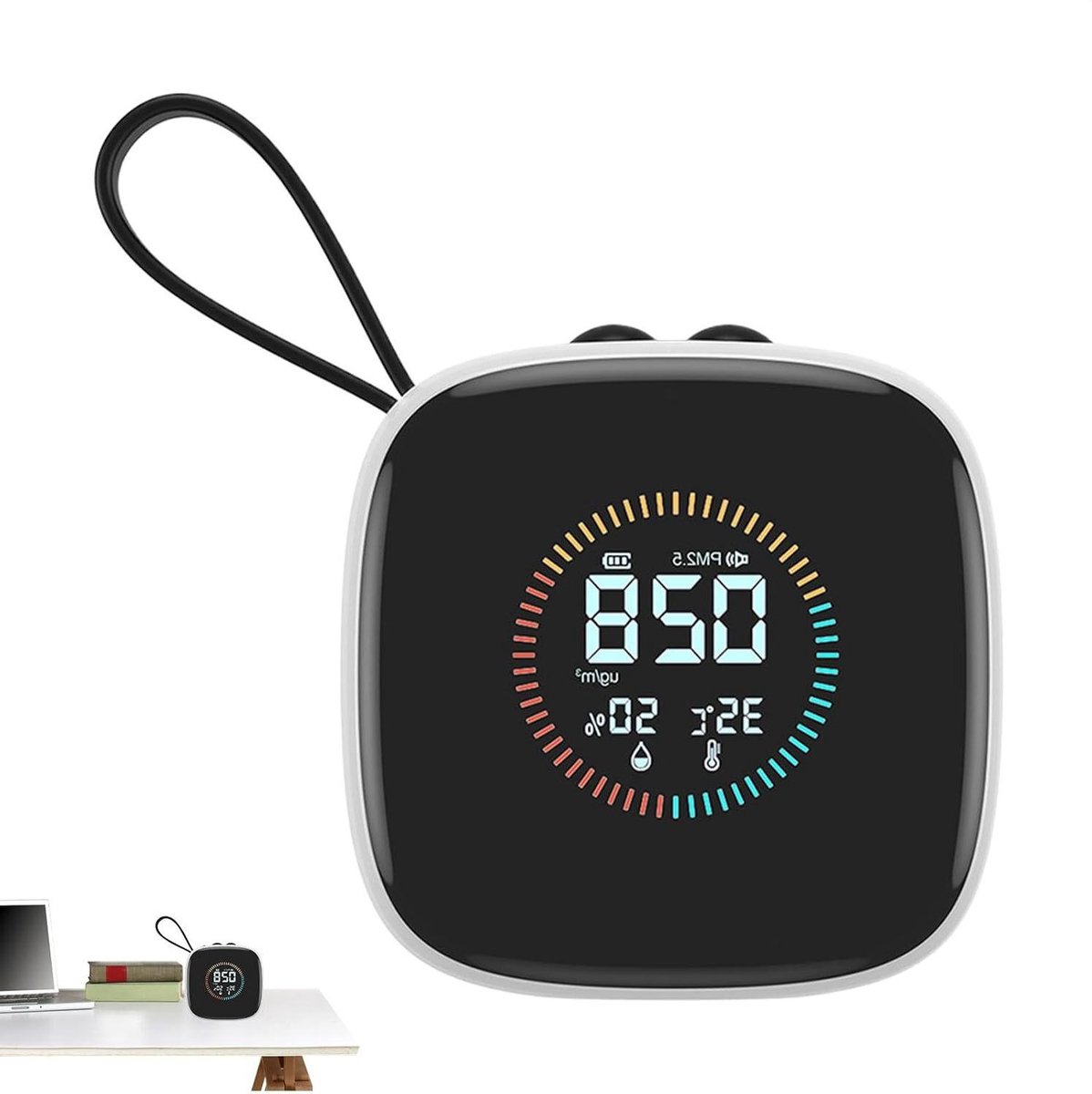 Luchtkwaliteit Meter - Stof Detector - Binnen Lucht Meten - Snelle Updates - 7 cm - Wit