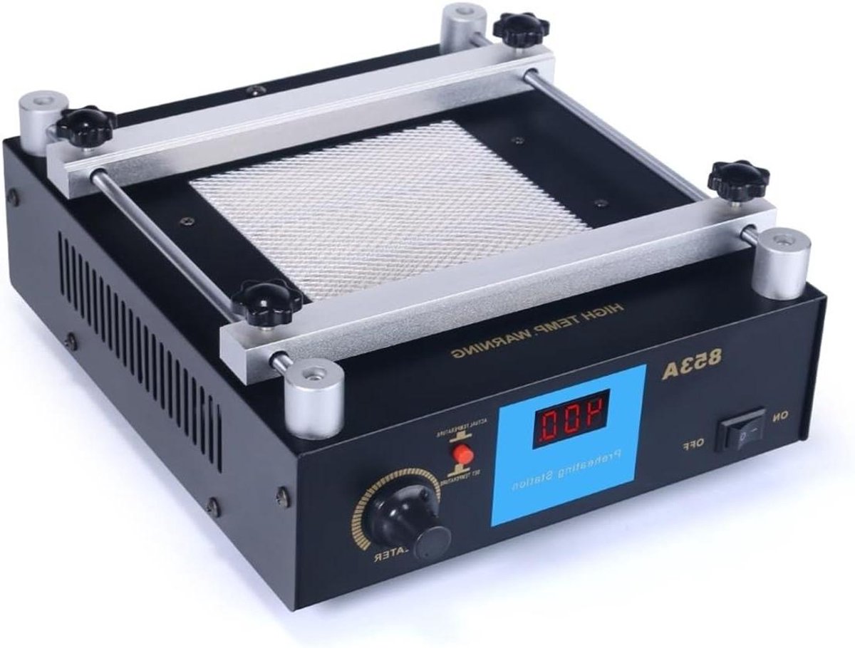Soldeerplaat - Verwarmingsstation - PCB Voorverwarmen - Digitale PID Controle - 120x120 mm - Zwart