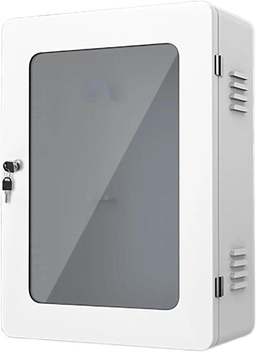 Laadstation Beschermbox - Afsluitbare Behuizing - Opladen Voertuig - Roestwerend Staal - 76x56x31 cm - Wit