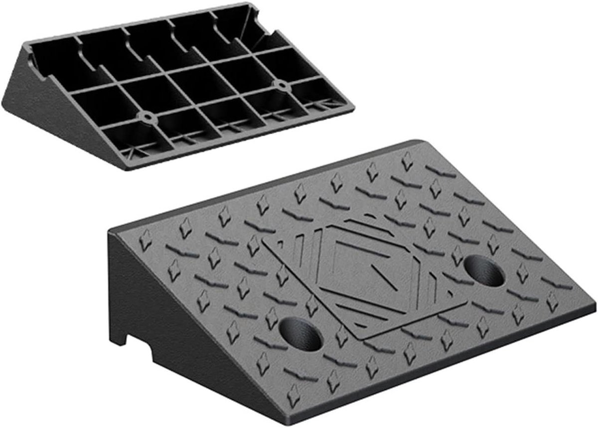 Stoeprand Helling - Rubberen Drempelhulp - Mobiliteit Verbeteren - Antislip Textuur - 50 x 25 cm - Zwart