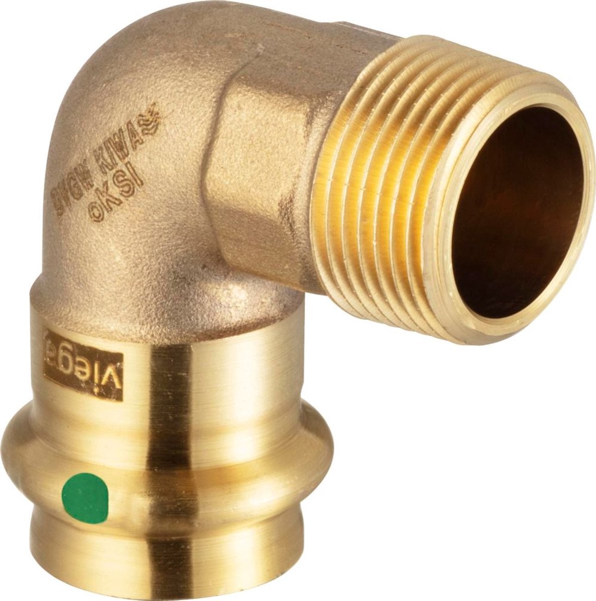 Viega Sanpress bocht SC 90° verlopend buitendraad 35x1 1/4 brons