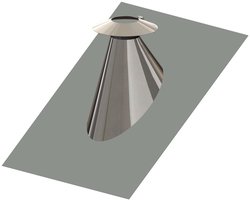 ATEC Dakdoorvoer 32-45Graden DN60/100 met weerkraag RVS blank, 700664