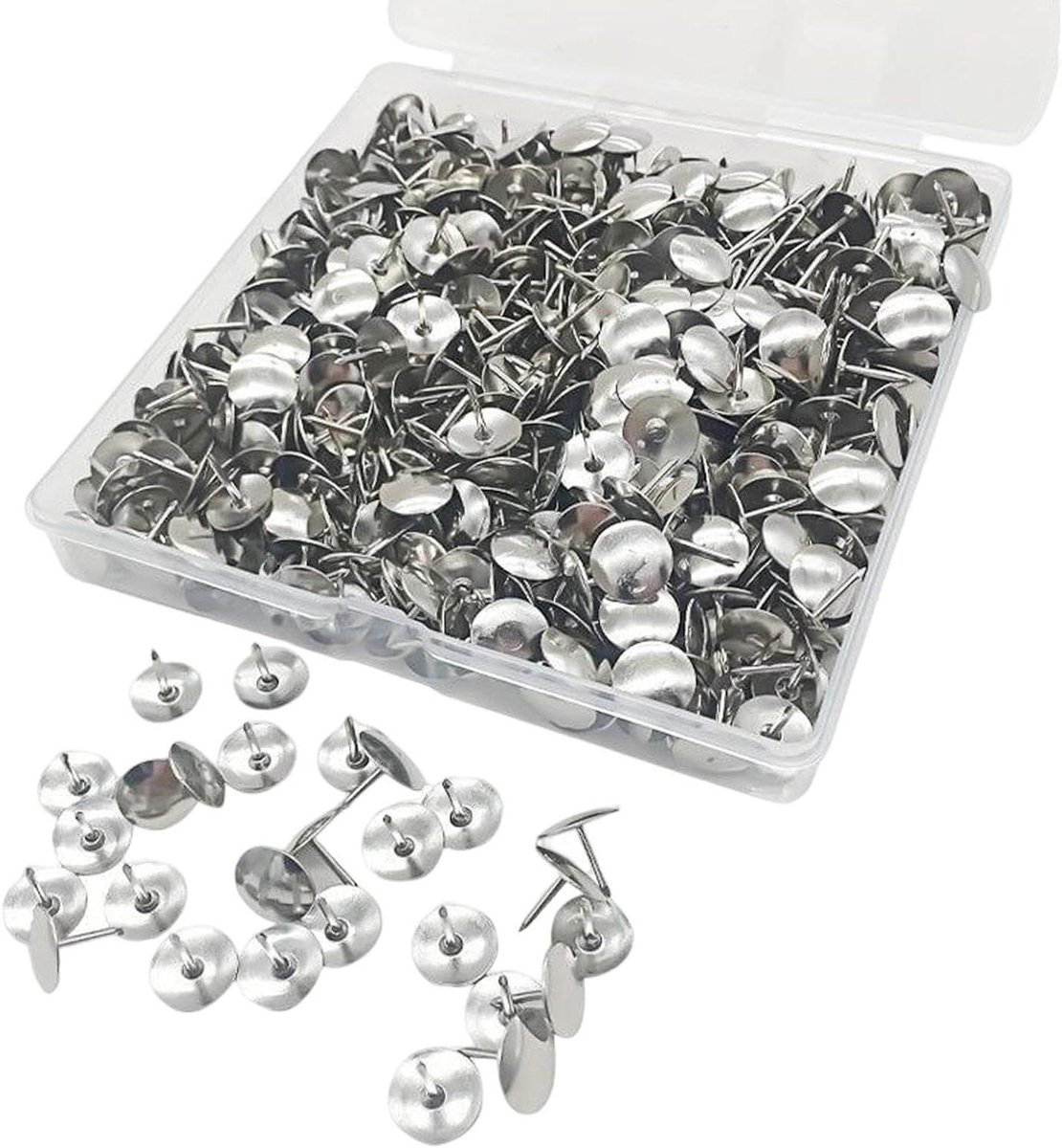 Prikbord Prikkers - Punaises Kaart - Notities Bevestigen - Stevig Staaldraad - 10 mm - Zilverkleurig
