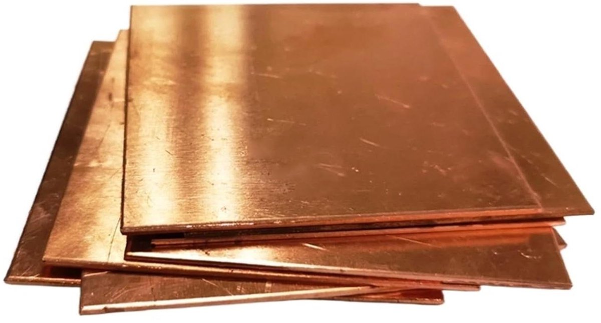 Koperen Plaat - Metaalplaat Cu - Ambachtelijk Gebruik - Eenvoudig Te Bewerken - 300x300x2 mm - Koperkleurig