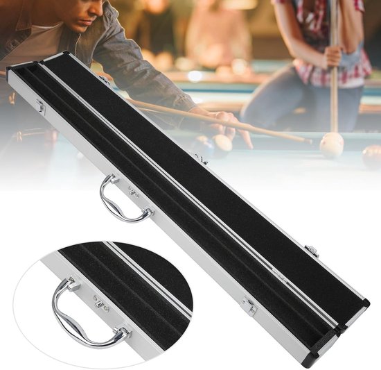 Snooker Keu Etui - Biljart Koffer - Veilig Keu Vervoer - Schuimvoering Bescherming - 81 cm - Zwart — afbeelding 5