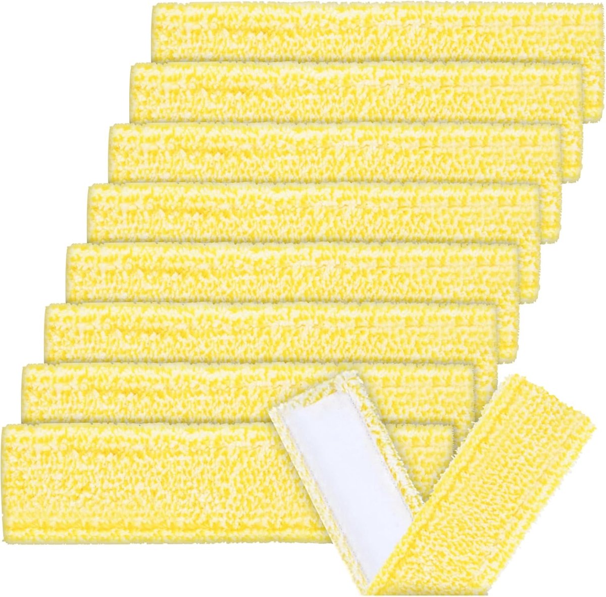 Wasbare Microfiber Doeken - 8 Stuks Vervangpads voor Schoonmaakproducten - Zeer Absorberend Schoonmaaktabletten voor Glas - Compatibele Microvezel Vervangpads (Geel)