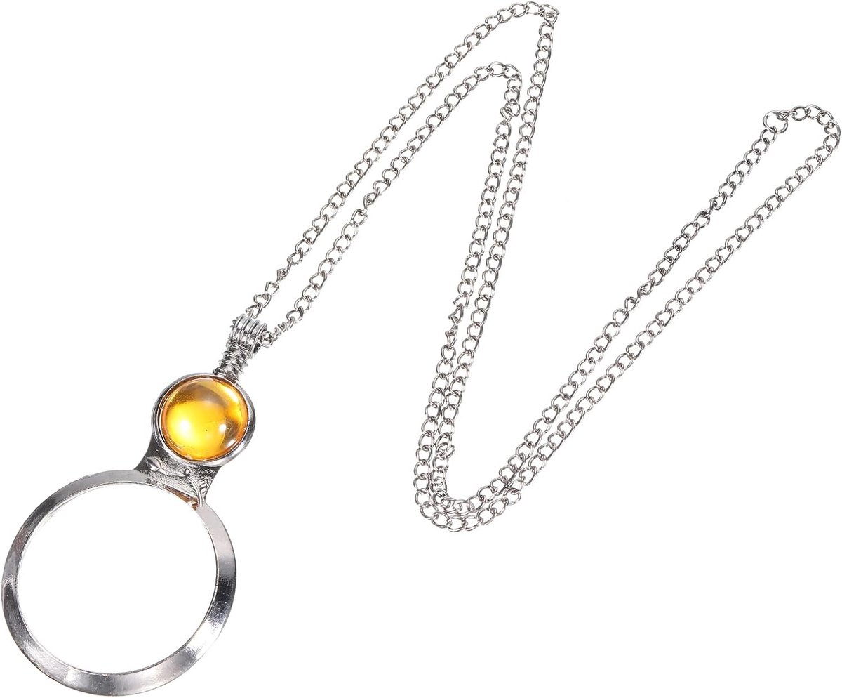 3X Vergrootglas Ketting - 2 Stuks Vergrootglas Hanger - 4.5cm Diameter Glazen Lens - 80cm Lange Ketting Voor Vrouwen - Lezen Cadeau - Handwerken Sieraden