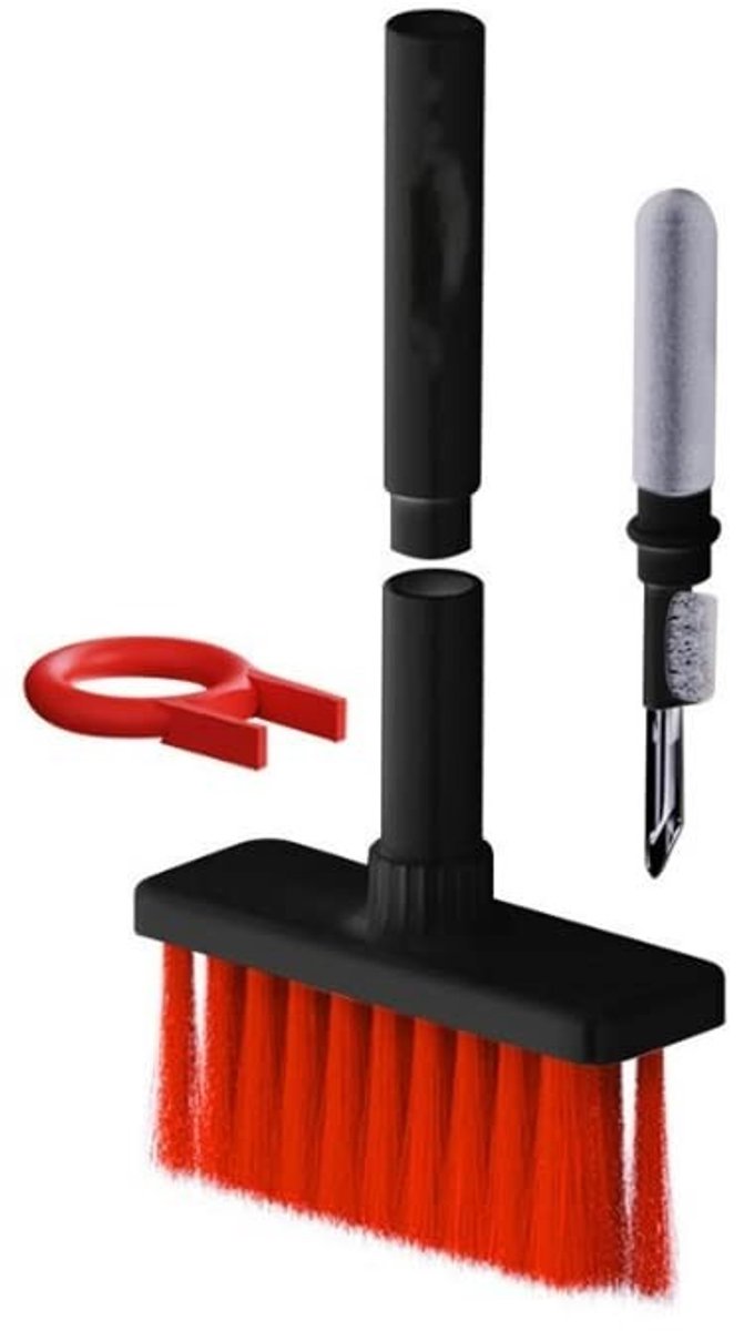 Vt products - 5-in-1 Multifunctionele Computer Cleaning Tool Kit - Keycap Puller - Zwart - Multi Brush - Voor PC Laptop Airpods Pro Camera Lens Keyboa