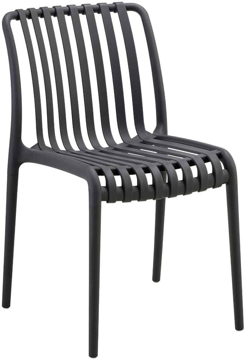 Leitmotiv Stoel Garbo - Zwart - 58x41x79cm - Set van 4 - Modern - Woonkamer - Slaapkamer