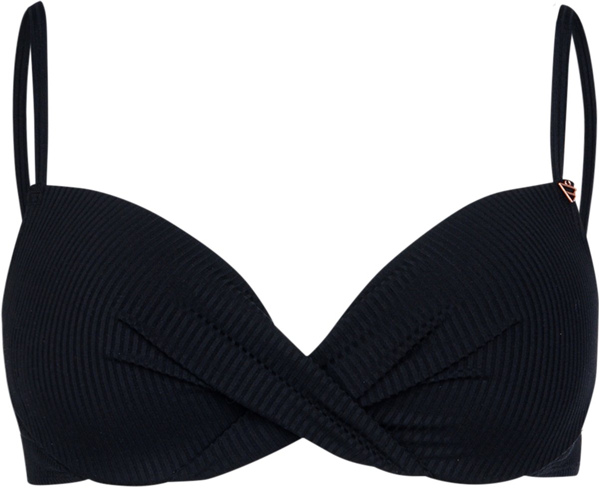 Brunotti Stefana-Rib Bikini Topje Wired Bikini Top Dames Aanpasbare Bandjes Mix & Match 34D Zwart