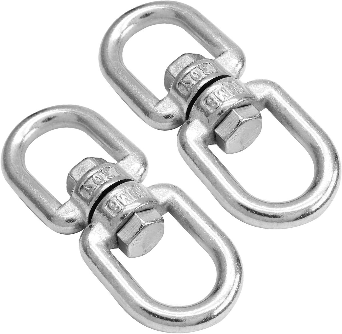 Draaibare Ooghaak - Ring Connector - Voorkomt Knopen - 304 Roestvrij Staal - 1000 Pond Draagvermogen - Zilver