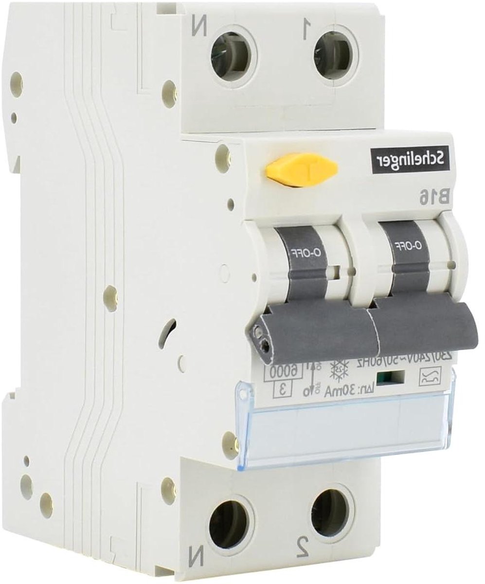 Aardlekschakelaar - FI-LS-schakelaar - Veilige Elektrische Installatie - Geïntegreerde Stroomonderbreker - 6 kA 30 mA - Grijs