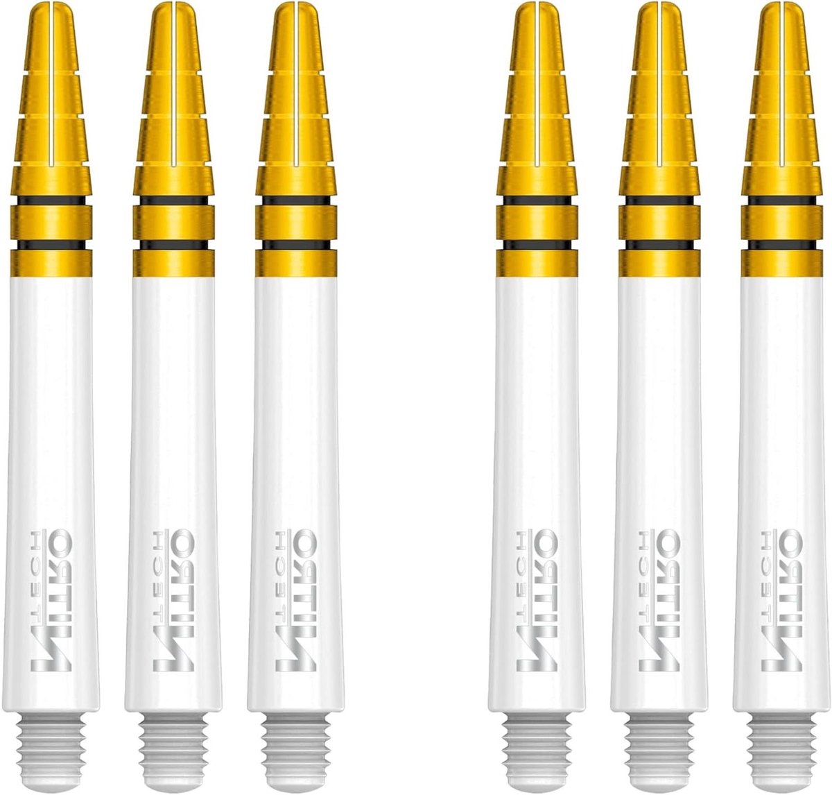 Dart Steeltjes - Dart Accessoires - Precisie Darts - Transparant Polymere Constructie - 6 Steeltjes - Wit Goud