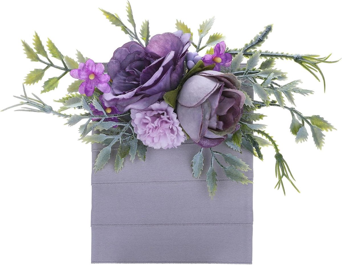 Paarse Corsage - Bruidegom Bruidsjonker - Bruiloft Decoratie - Handgemaakt Levensecht - 1 Stuk - Paars