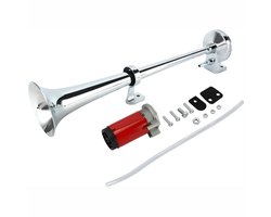 DnA® Luchthoorn - Luchthoorn 12 volt - Toeter - Zilver - 35cm x 5cm x 10cm