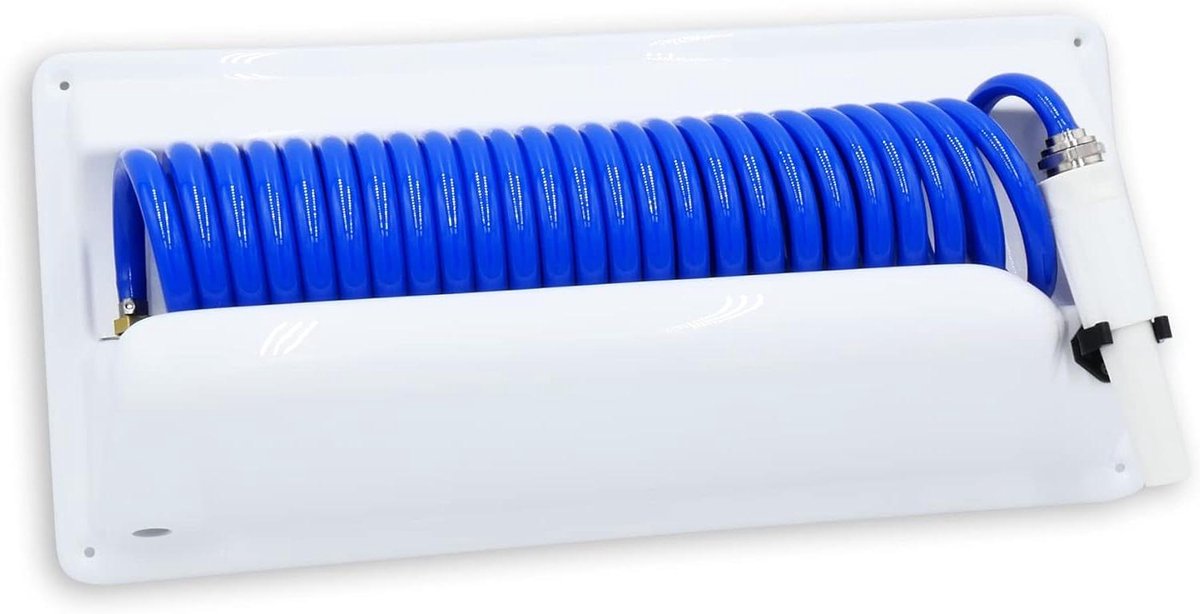 Spoelslangsysteem - Afwasslang Houder - Dek Schoonhouden - Knikvrij Ontwerp - 25 Voet Slang - Blauw