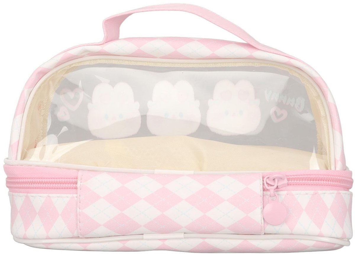 VT Goods - Schattige Konijnenpentas - Dubbellaags Etui - Multifunctioneel - Grote Capaciteit - Waterdicht - Transparant - Geschikt voor Kinderen en ..