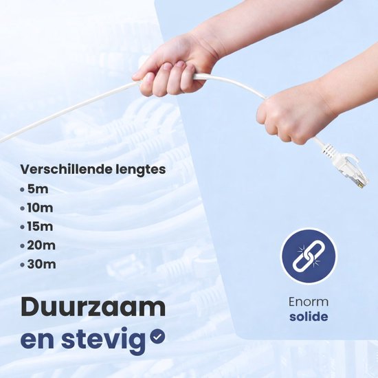 Câble Internet NexCable 30 mètres - Câble Ethernet CAT6 UTP RJ45 - Câble patch Câble LAN Réseau - Blanc