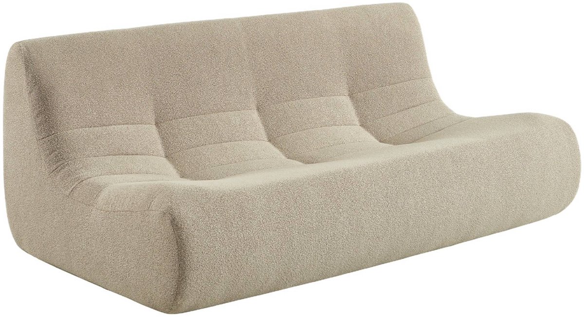 sweeek Fauteuil met getextureerde bouclé stof 3-zits - sokol beige