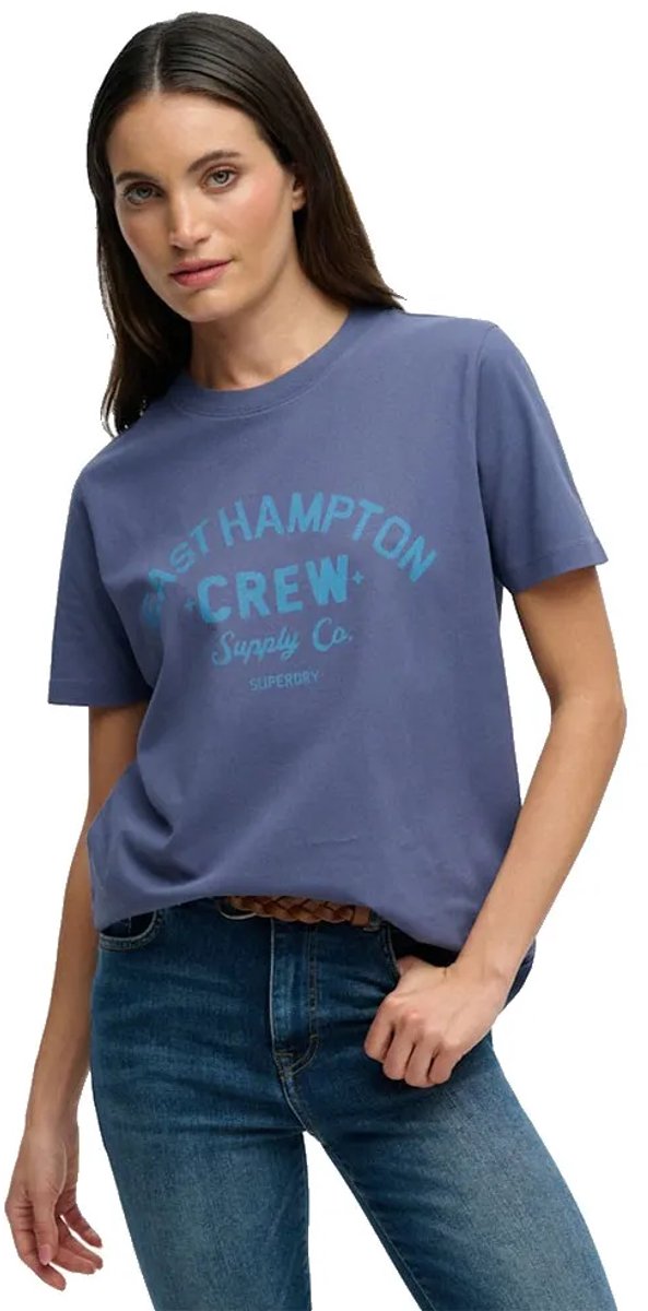 Superdry Beach Club Relaxed T-shirt Dames T-shirts Marineblauw