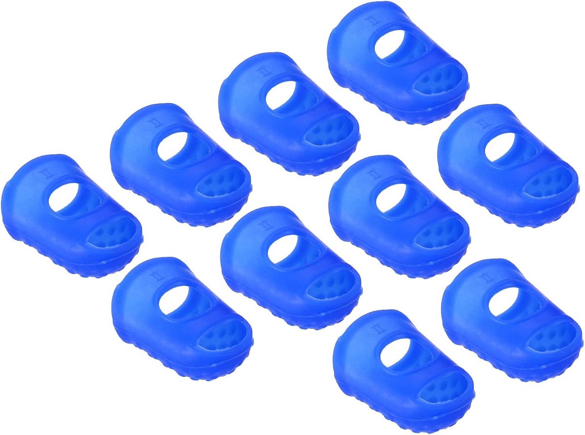 Rubber Fingertips - 0.79 inch Silicone Thumb Fingertip Beschermende Covers Pads - 15 Pcs Thimble voor Gitaar Spelen - Kantoor Tellen - Naaiwerk - Blauw Medium Size