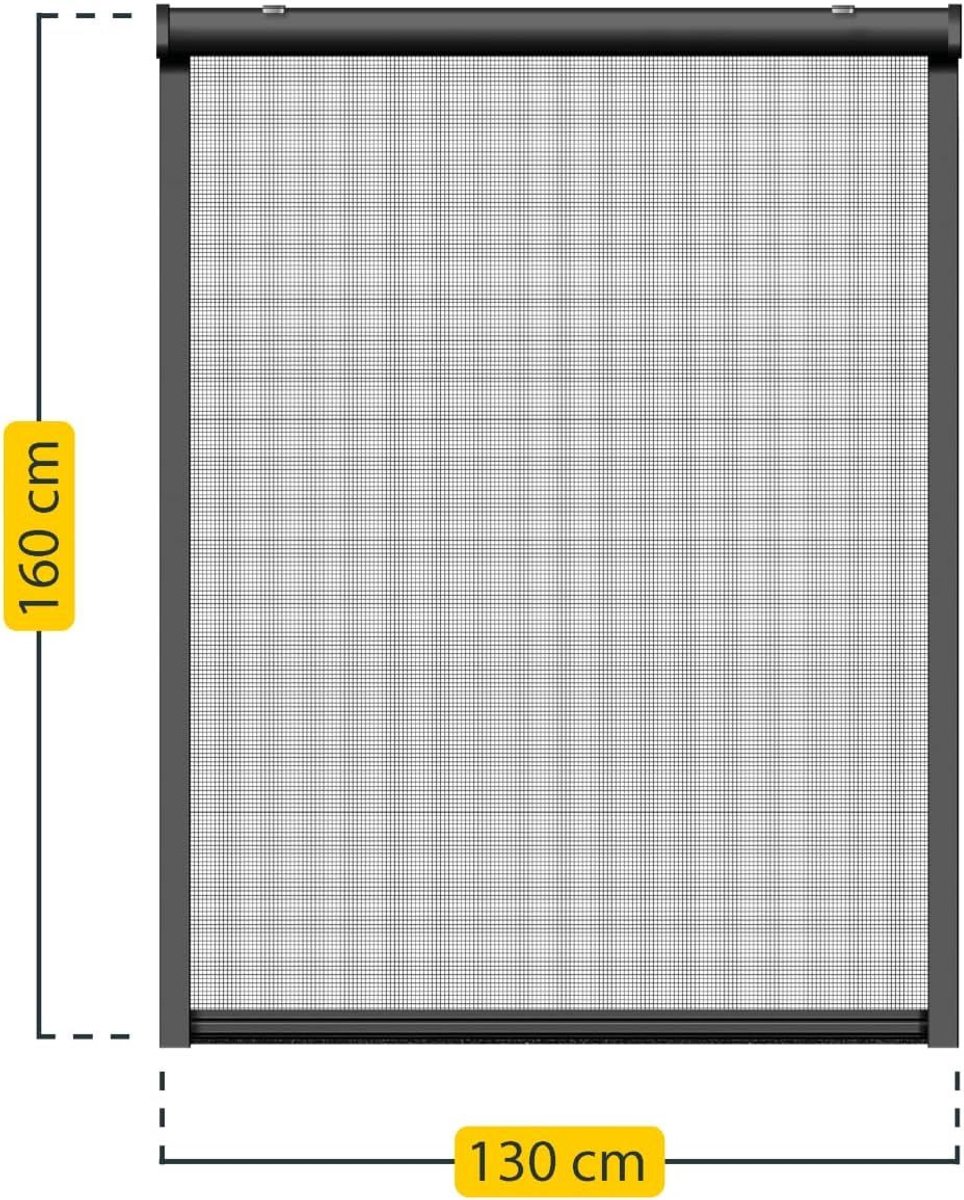 Schellenberg 70895 glasvezel vliegenscherm met aluminium frame en cassette insectenhor rolgordijn voor ramen