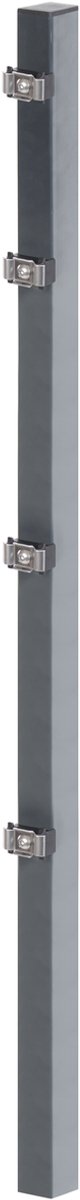 Alberts 677732 Hekpaal met spanband en toebehoren | thermisch verzinkt, antraciet geplastificeerd (RAL 7016) | lengte 2250 mm | 60 x 40 mm