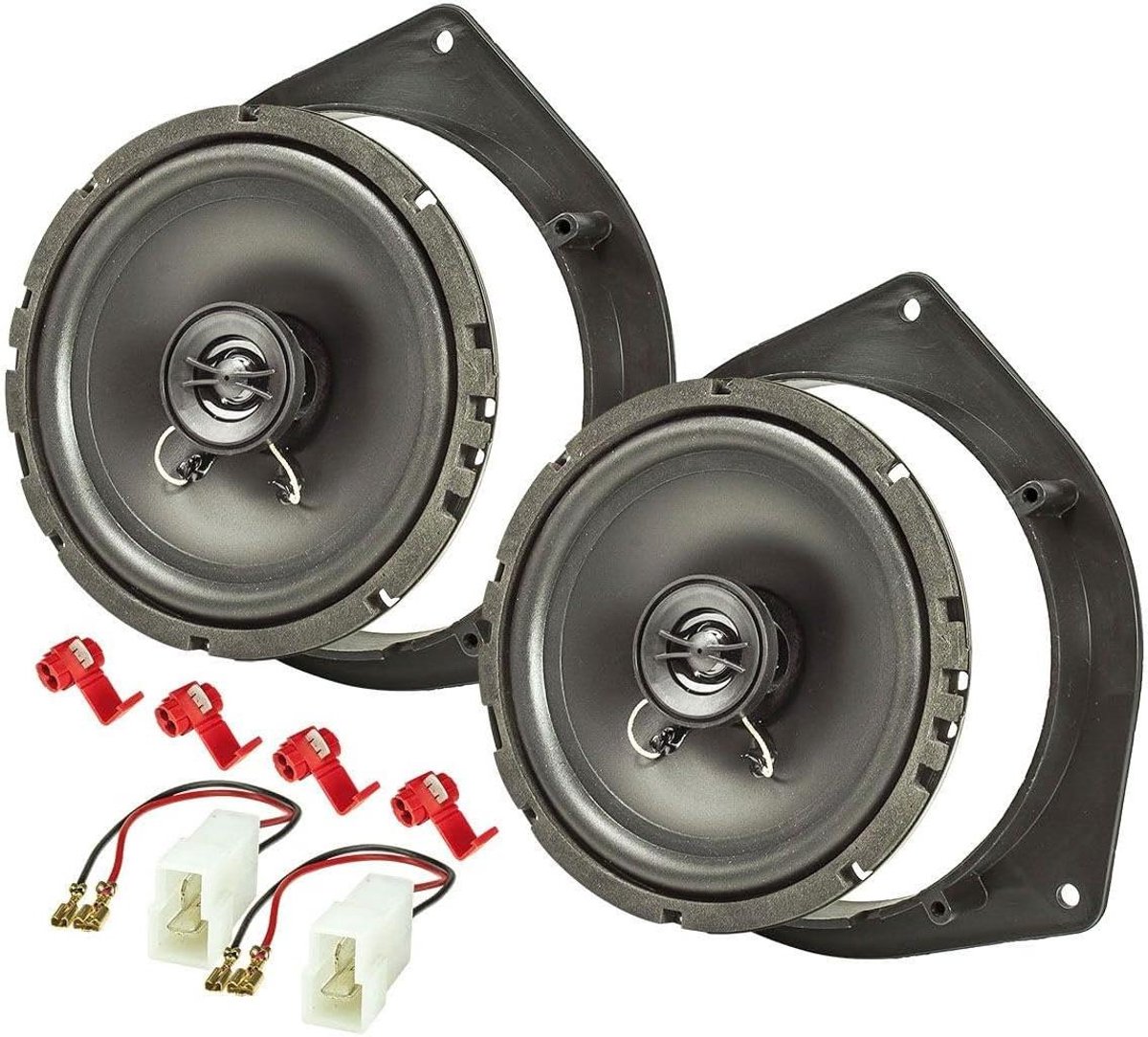 Luidspreker Installatie Set - Auto Speakers - Auto Audio Upgrade - 2-Weg Coaxiaal Systeem - 165mm DIN - Zwart