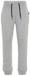 Grijze joggingbroek met zwarte veter en boorden.
