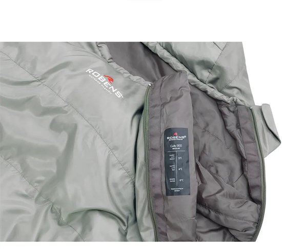 Robens Gully 300 +4°c Slaapzak Groen Long / Left Zipper van Robens — afbeelding 3