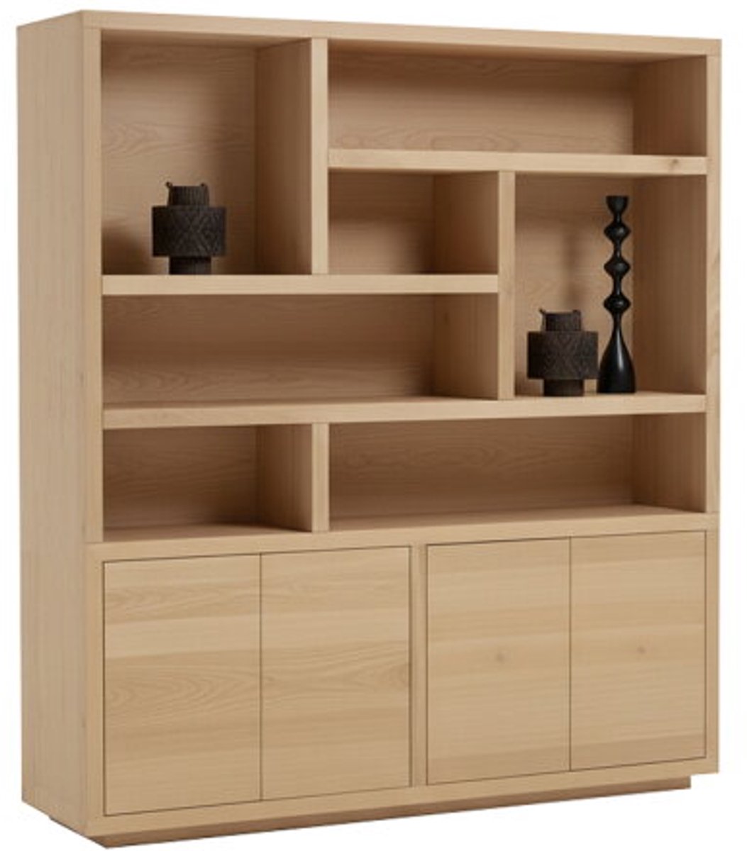 Vakkenkast Tampere eikenfineer 4 deuren 200x42x220 cm - Natural Oak