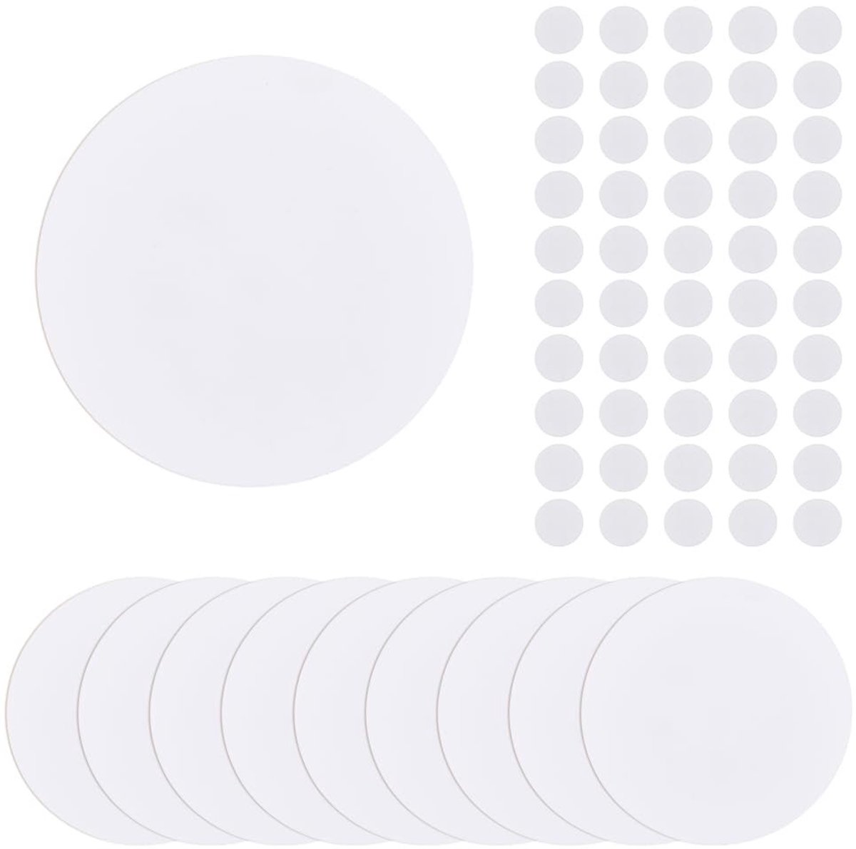 Dailygoody - 10 stuks PP kunststof platte ronde wandgat afdekbladen met 100 stuks kunststofkleven, 12,7 cm / 5" PVC materiaal stofdichte afdekplaat g