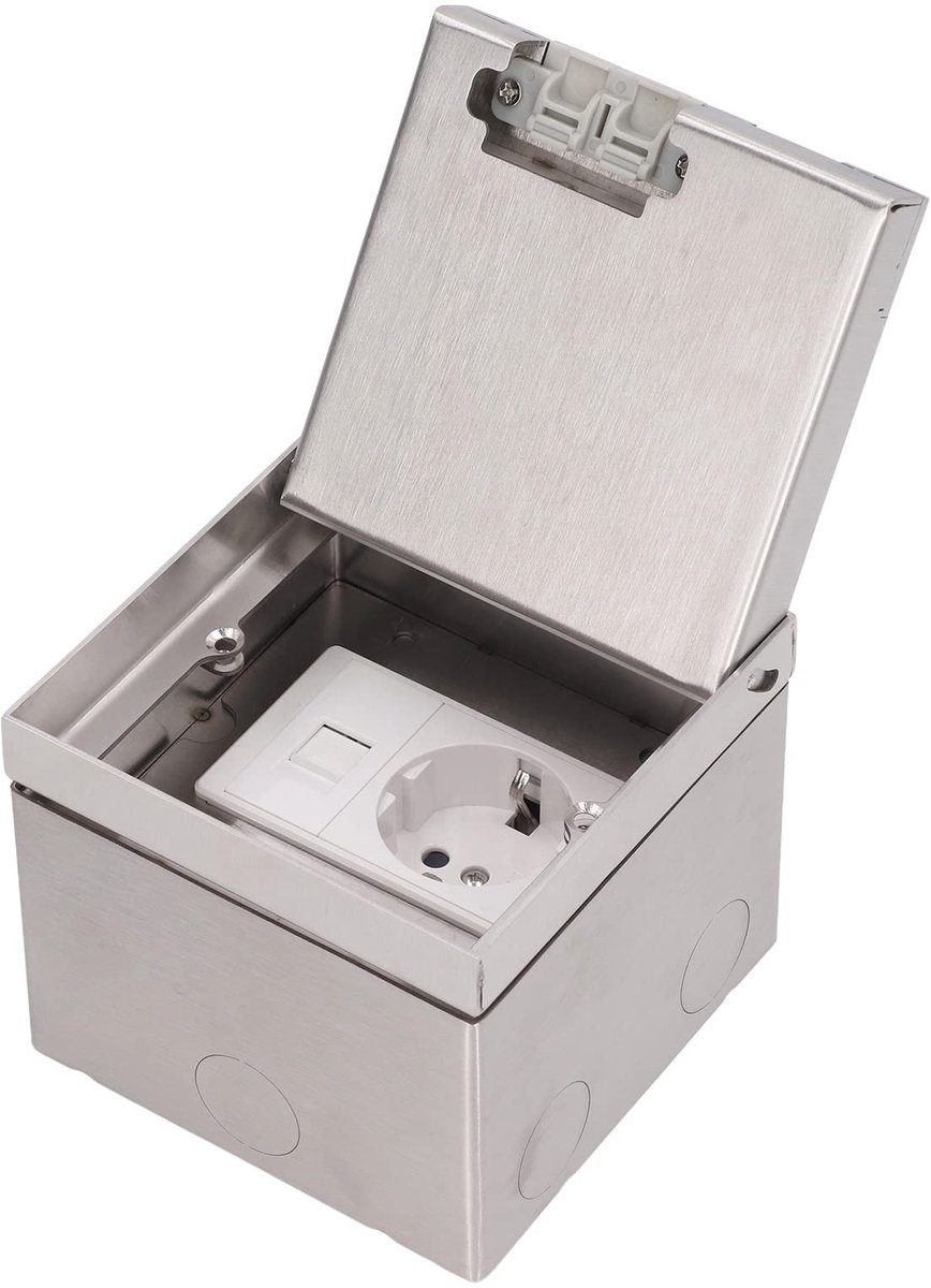 Dailygoody - Vloerstopcontact - Waterdicht stopcontact - Roestvrij staal - Verborgen stopcontactdoos - Thuisgebruik - Compact model