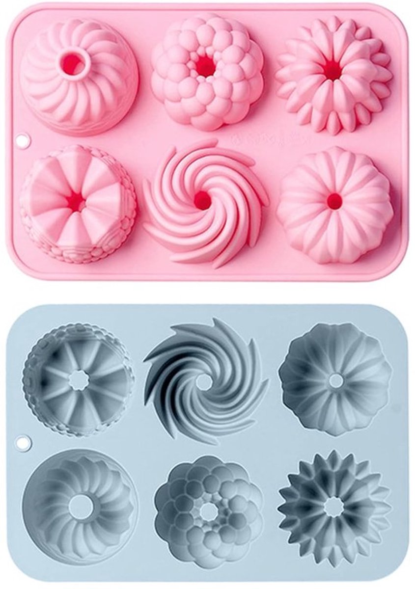 Mini Bundt-vormpjes - Siliconen bakvorm - Set van 6 - Hittebestendig