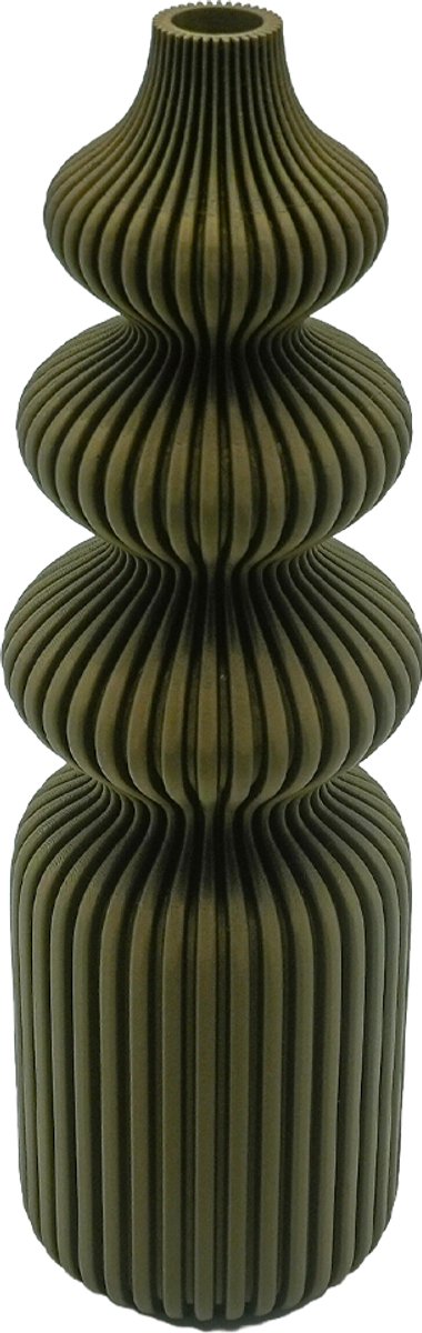 Lovora Solin Vaas - 3D geprint PLA - Gestreept - Donker Groen - 20CM