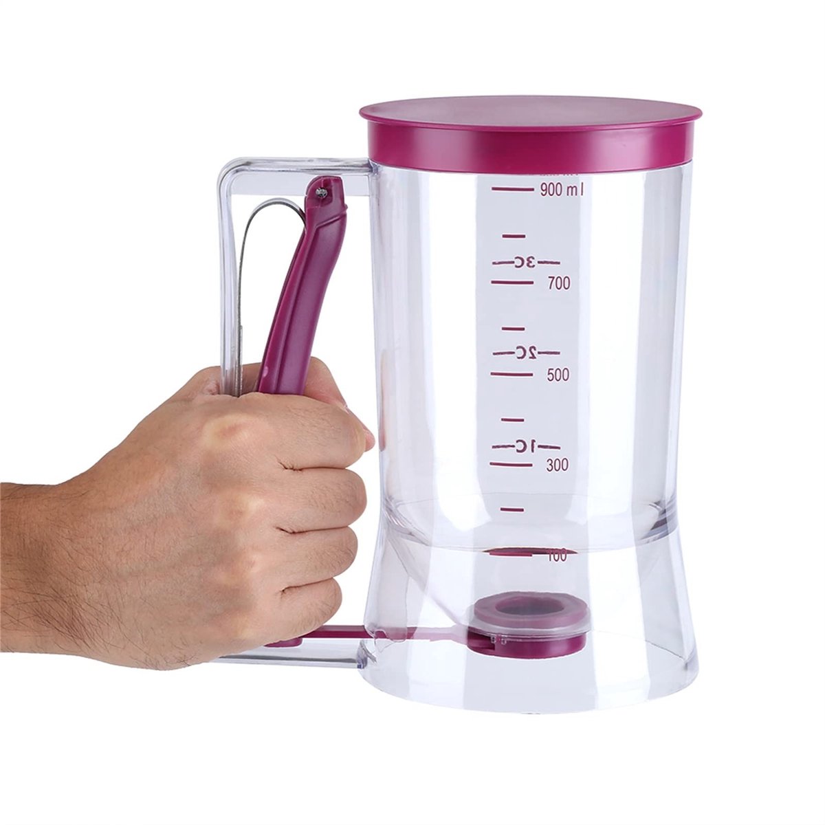Dailygoods - Dailygoody - Beslag Dispenser - Pannenkoek Bakgereedschap - Voedselveilige Kunststof - Transparante Kamer - Maatbeker - Perfect voor Thuis Keuken - 15