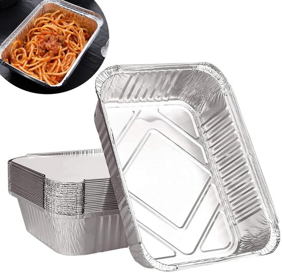 Dailygoods - Dailygoody - Alu lekbakjes - Wegwerp grillschalen - Perfect voor barbecue - 20 stuks - Aluminium vetopvangbakjes - Geschikt voor picknick - 22 x 16 cm — afbeelding 4