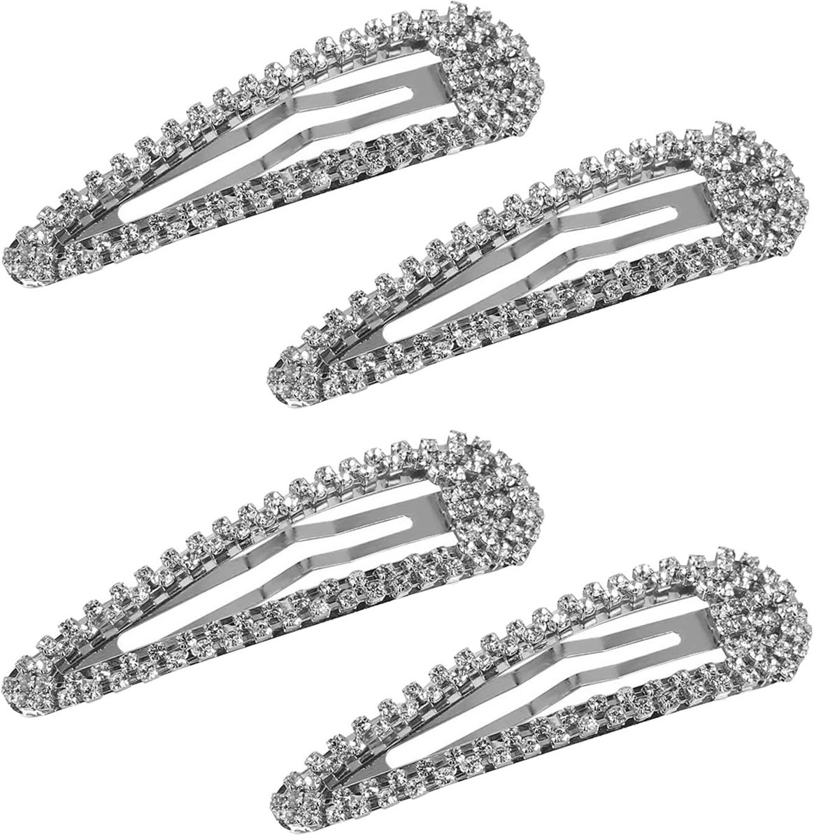 Dailygoods - Dailygoody - Haarclips met Strass - Glamoureuze Haaraccessoires - Zilveren Kleur - Dames Haarstyling - Elegante Haarspelden - Geschikt voor Elke Geleg