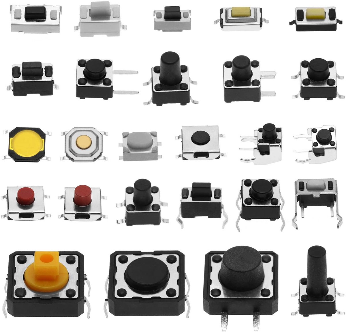 Dailygoods - Dailygoody - Micro Momentary Tact Schakelaar - Drukknop Schakelaar Assortiment - 260 Stuks - Veelzijdig - Geschikt voor Televisie en Audio Apparatuur