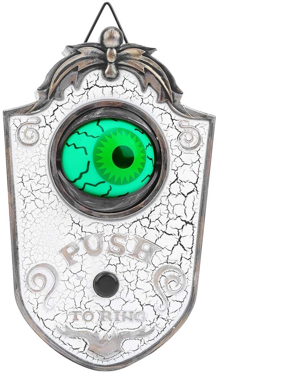 Dailygoods - Dailygoody - Halloween One Eyed deurbeldecoratie - Interactief - Oogbal met geluid - Halloween-deurbel - Griezelige ontvangst - Geschikt voor kinderen.
