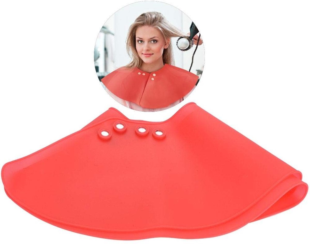 Dailygoods - Dailygoody - Waterdichte Kapsaloncape - Siliconen Haarverf Cape - Magnetische Sluiting - Rood - Draagbaar en Handig - Voor Thuis en Salon