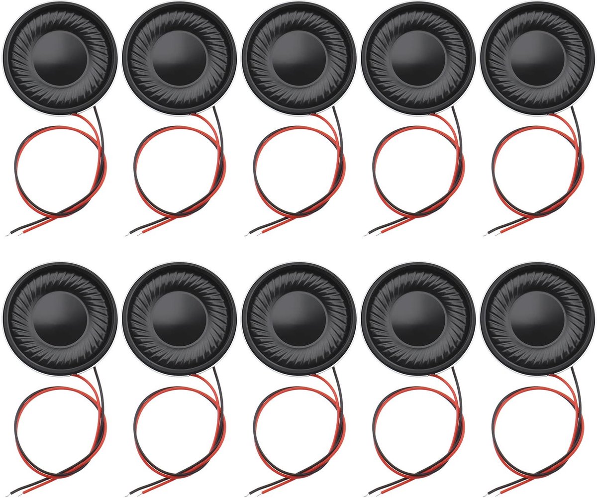 Dailygoods - Dailygoody - Interne Luidsprekers - Mini-luidsprekers voor DIY - Zwart - Magnetische Luidsprekers - 10 stuks 2 W - Geschikt voor Elektronische Project