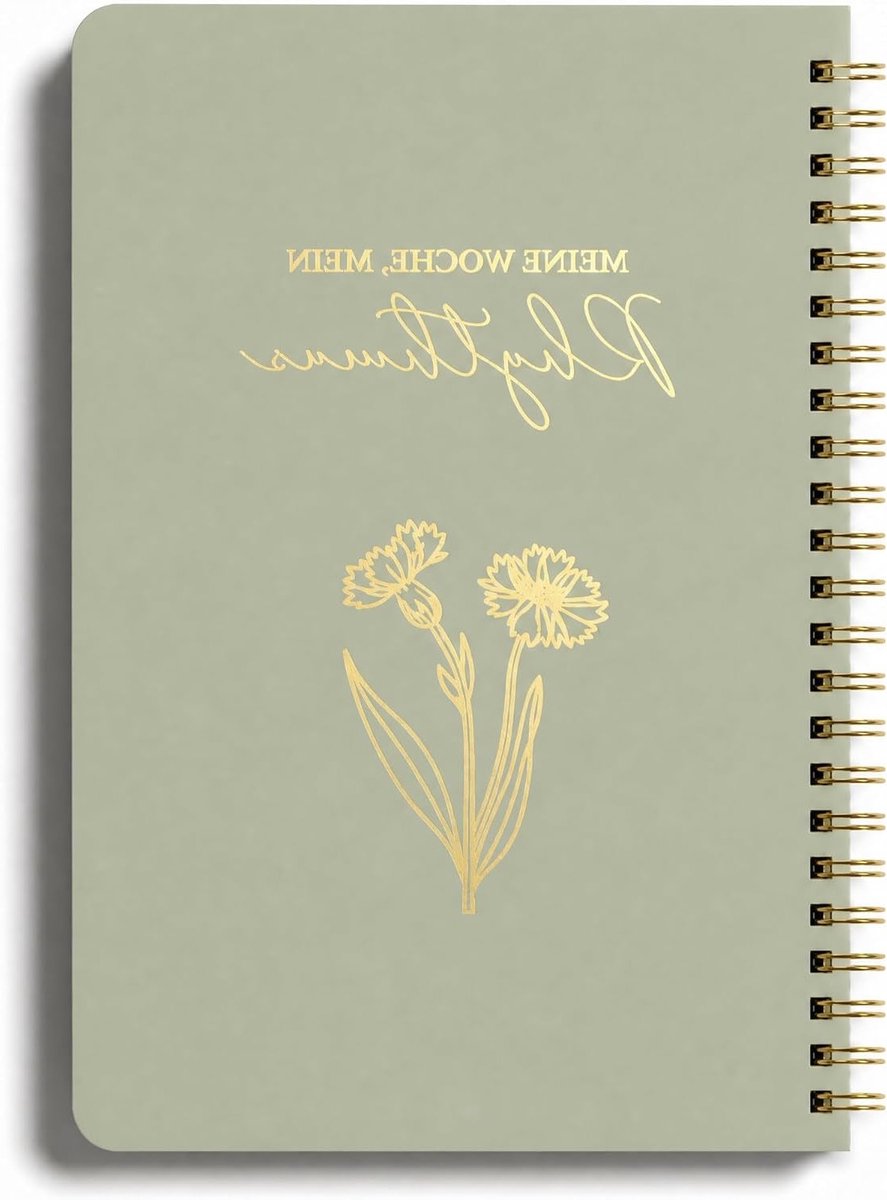 Afspraakplanner met bloemenmotief in groen, ideaal voor organisatie en planning