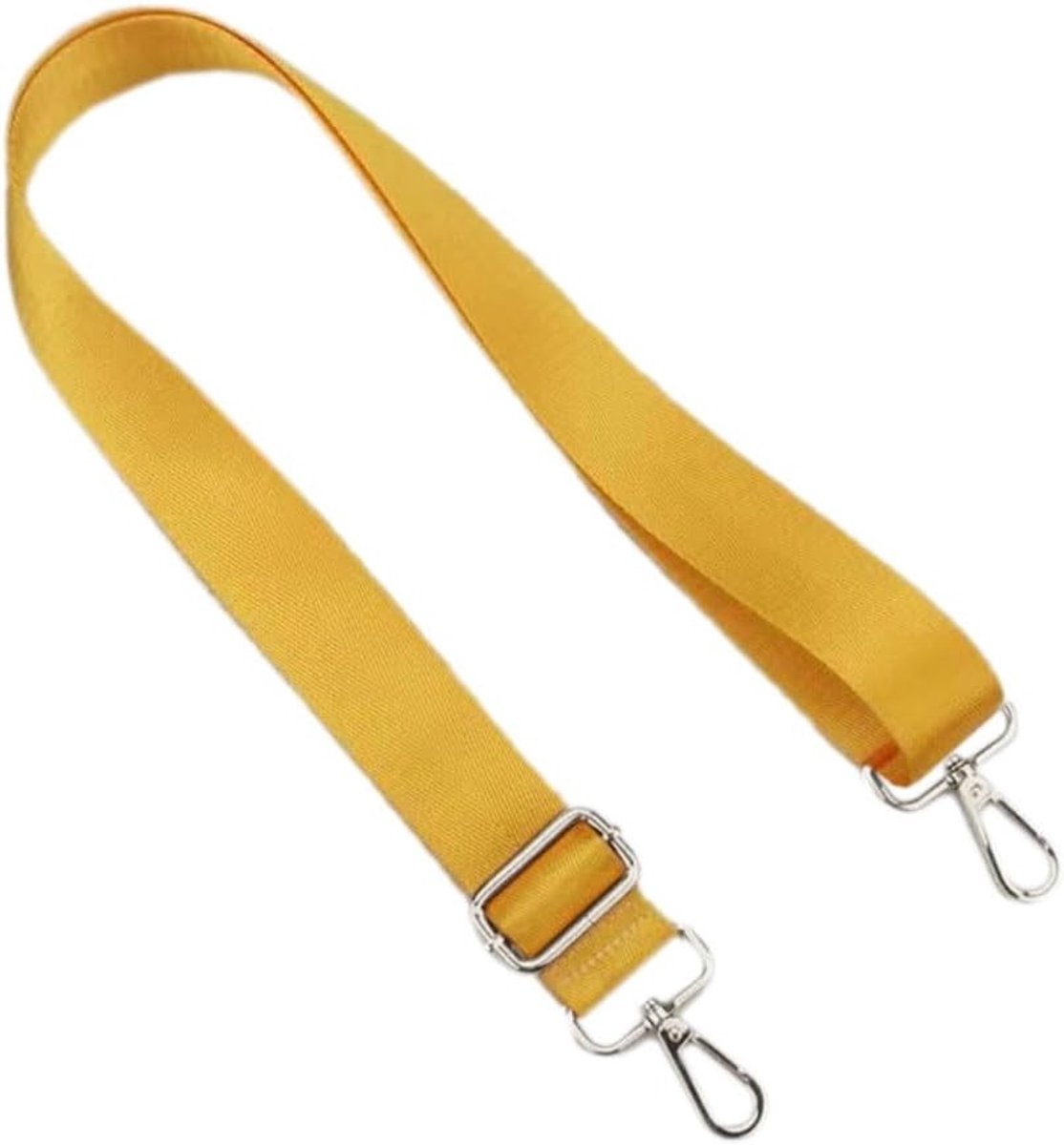 Verstelbare Schouderband van 3.8 cm Breed voor Duffle Bags, Camera- en Laptoptassen met Carabiner en Zilveren Gesp, 80-140 cm