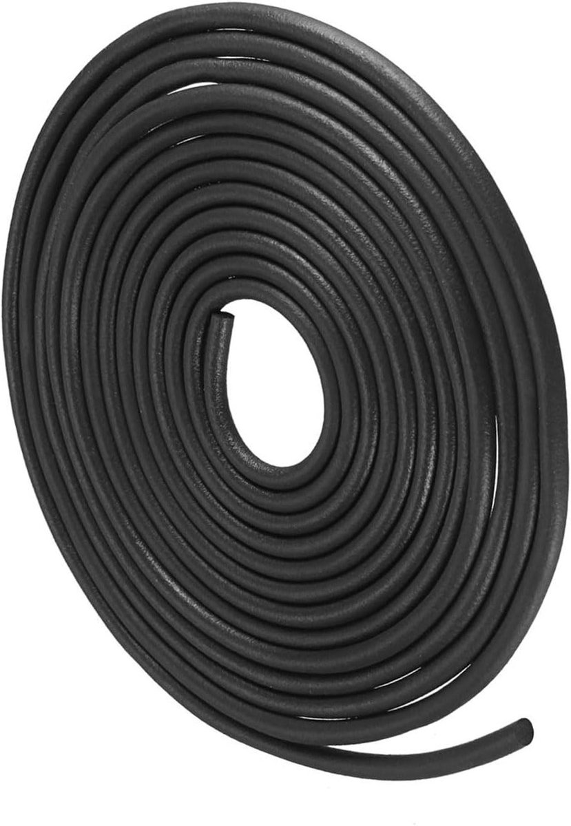 Foam Rubber Weerbestendige Dichtstrips 2mm Diameter x 8m Lengte - EPDM Rubber, Ronde Dichtstrips voor Deuren en Vensters, Zwart