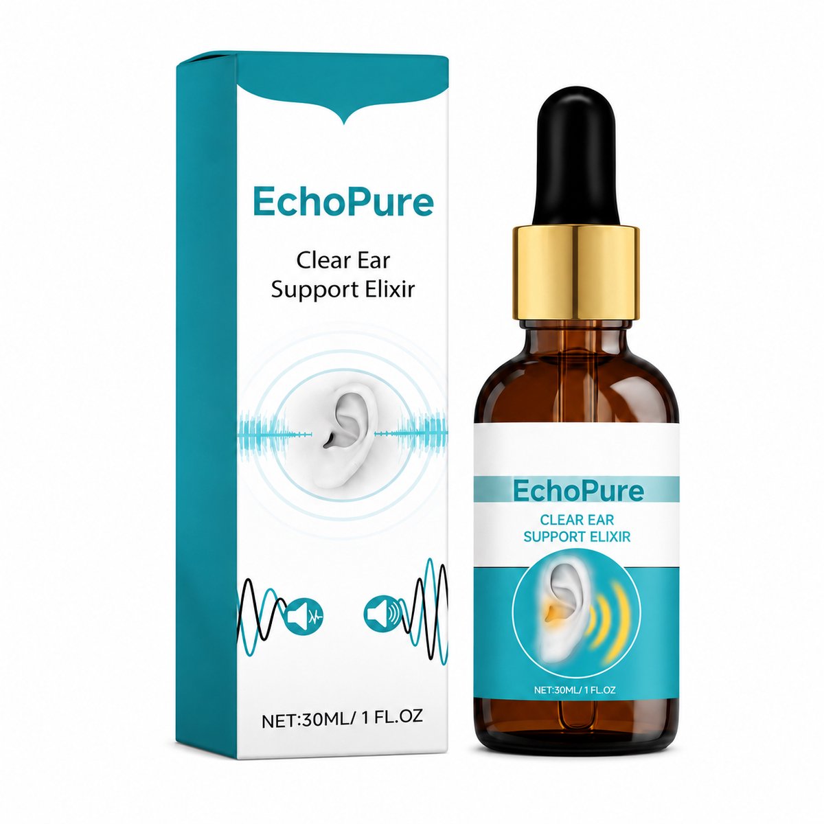 EchoPure Oordruppels - 30ml - Oorverzorging Oorhygiëne - Oorsmeer Druppels met Natuurlijke Oliën