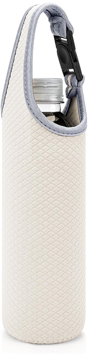 Dailygoods - Dailygoody - Neopreen Waterfleshouder - Draagbare Waterfles Sleeve - Ideaal voor Buiten - Gebroken Wit - Isolatie - Compatibel met Smartwater en Evian.