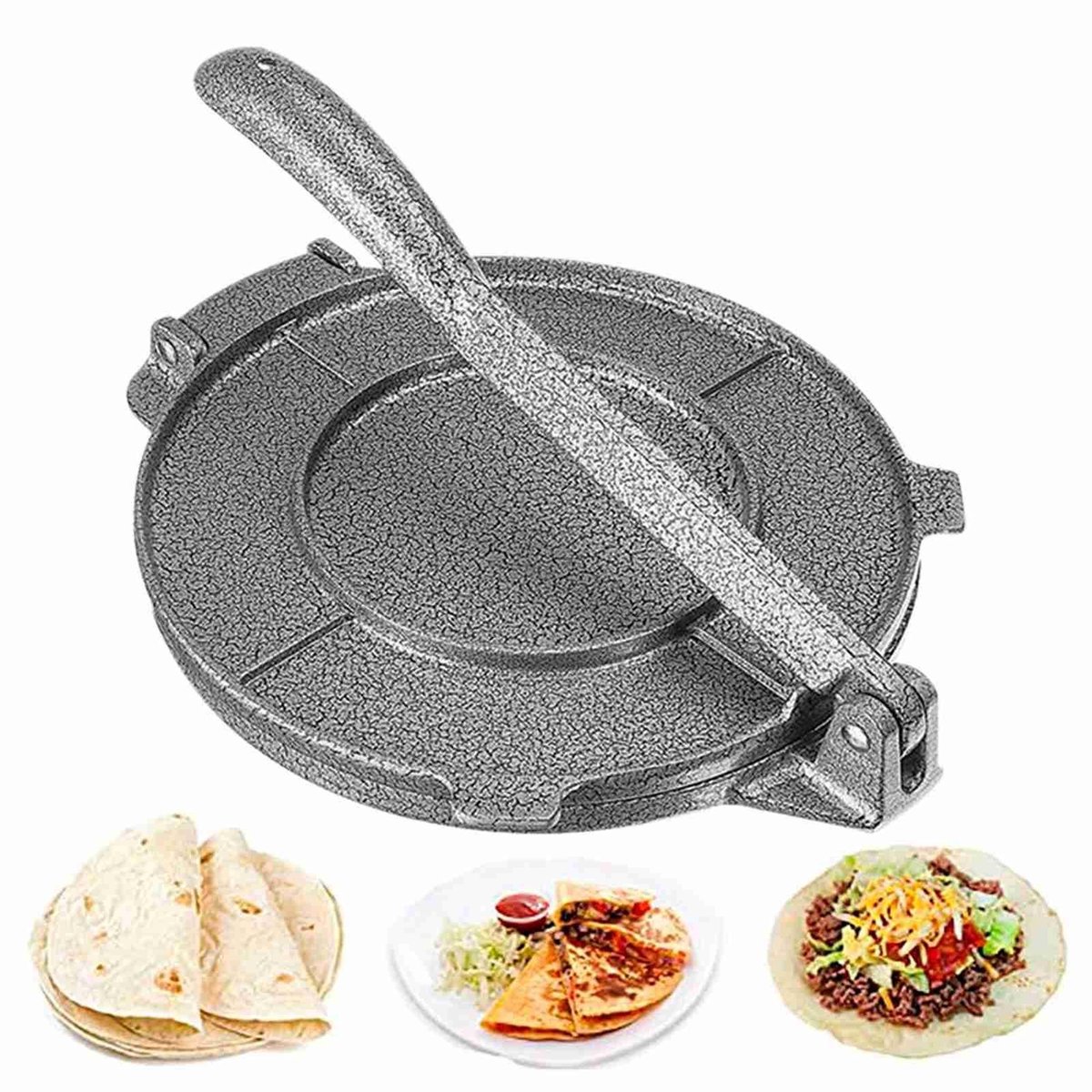 Dailygoods - Dailygoody - Aluminium Tortilla Maker - Tortilla Pers - Makkelijk en Snel - 6,5 Inch - Empanada Pers - Voor Kookliefhebbers - Ideaal voor Thuis
